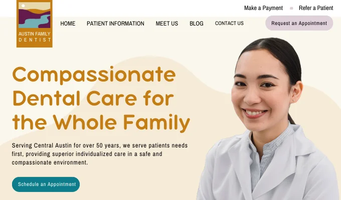 Family dental care website designs in Austin