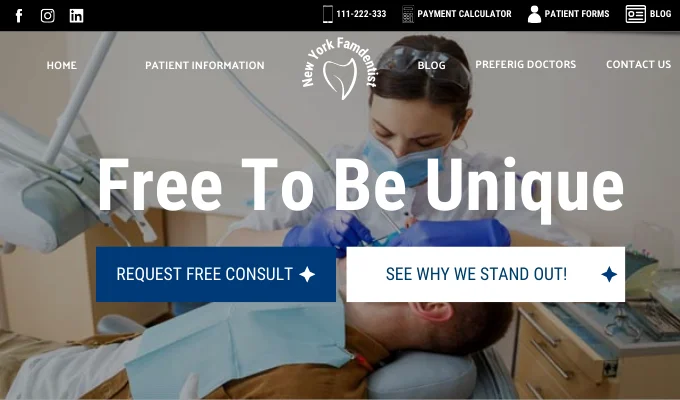 top rated Family Dentist web developer in nyc