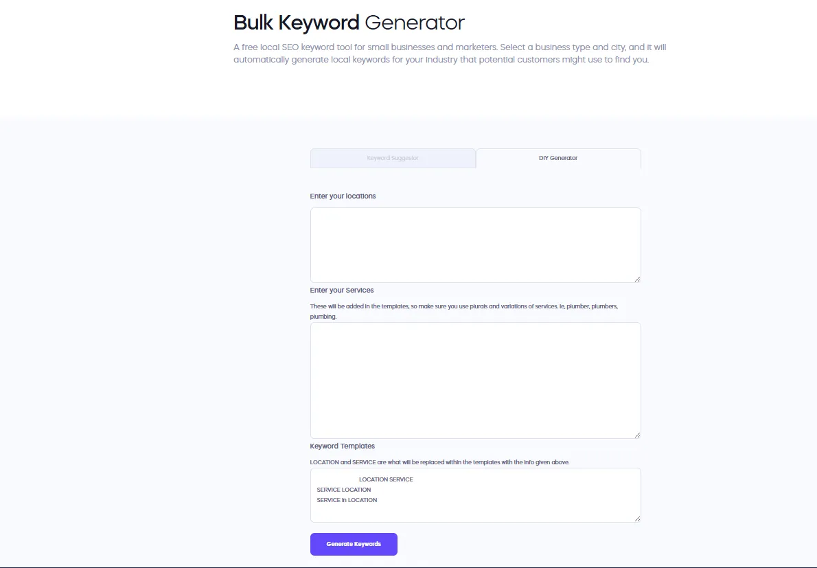 Bulk Keyword Generator