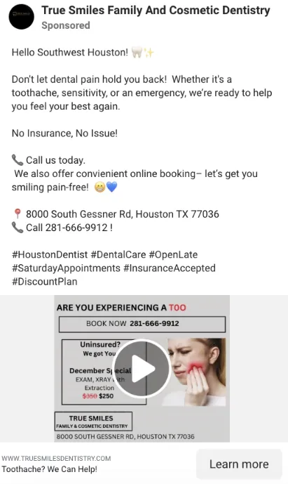 Pain-Free Dentistry Ads